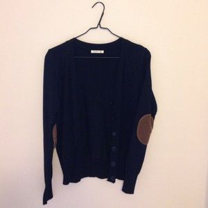 Black cardigan w/ brown elbows Francesca's
