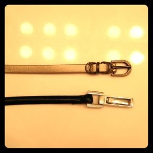 Slim Black Belt and Olive-Gold Belt Duo