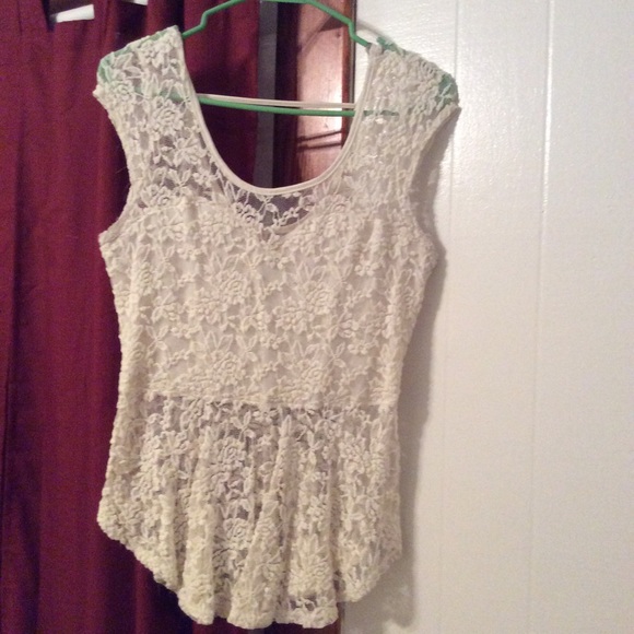Lace peplum top