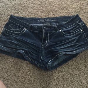 Blue jean short shorts
