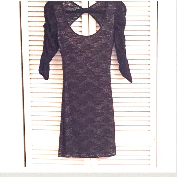 Super sexy black lace fitted dress