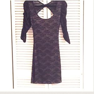 Super sexy black lace fitted dress