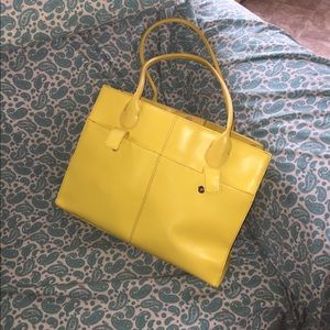 Bright yellow leather bag