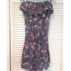 Blue floral romper