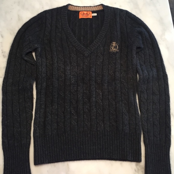 Juicy Couture Charcoal V Neck Sweater- Size Small