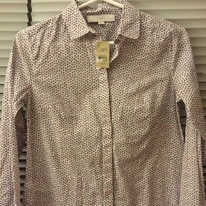 Floral pattern botton down shirt in XXS Petite