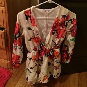 Multicolored floral romper