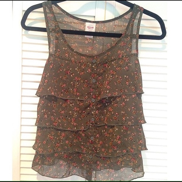 Ruffled floral tank