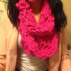 Pink hand made infinity scarf