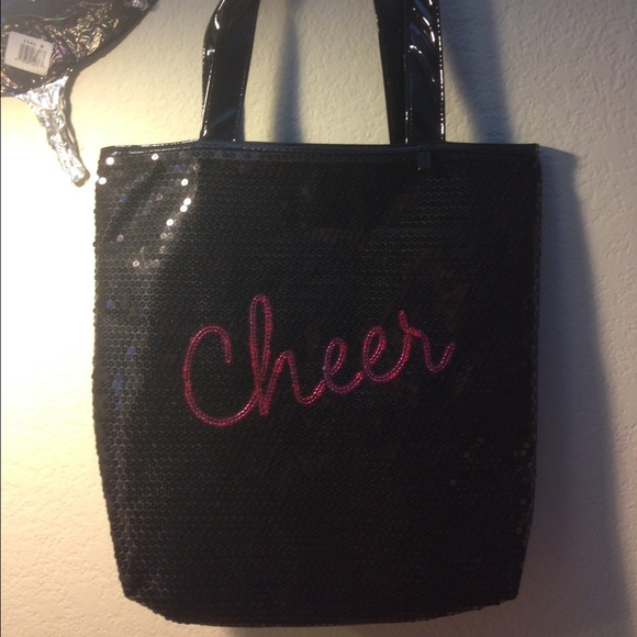 Black sequin cheer bag