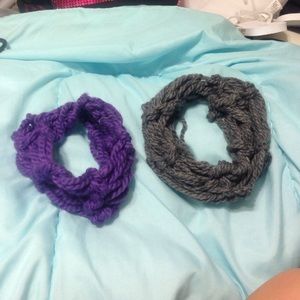 Baby infinity scarf grey and purple. $7 each