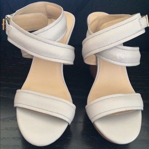 Sole Society Leather Wedge (grey)