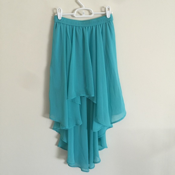 Turquoise hi low skirt