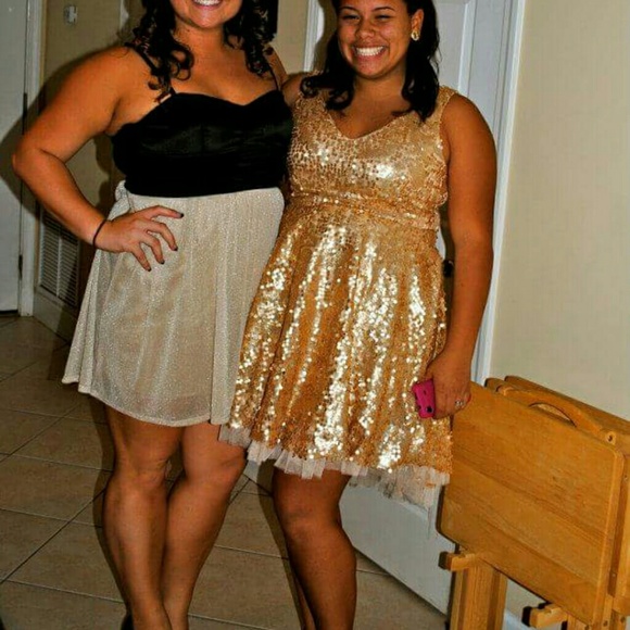 Gold sequined Homecoming dress