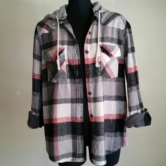 Hooded Plaid Shirt