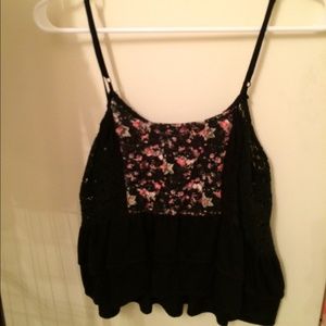 Black and floral crop too
