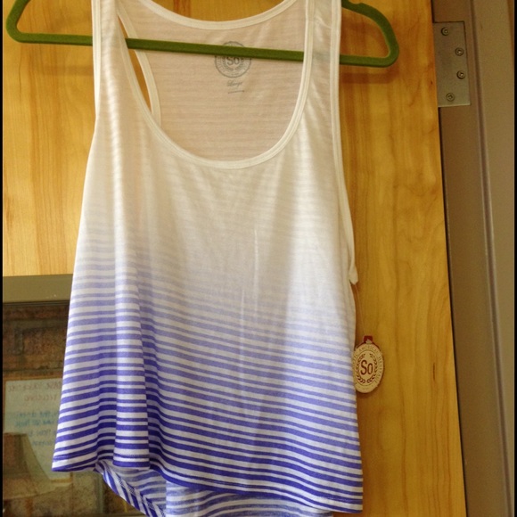 What to purple stripe faded tank top