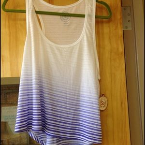 What to purple stripe faded tank top