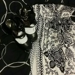 *bundle deal* black and white tube dress & heels