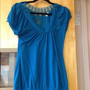 Teal with flower cutout back