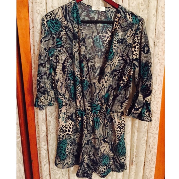 Blue snakeskin romper by Ovi