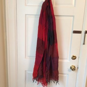 Eileen Fischer red ombré scarf/ wrap