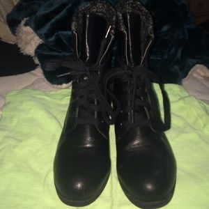 Black combat boots