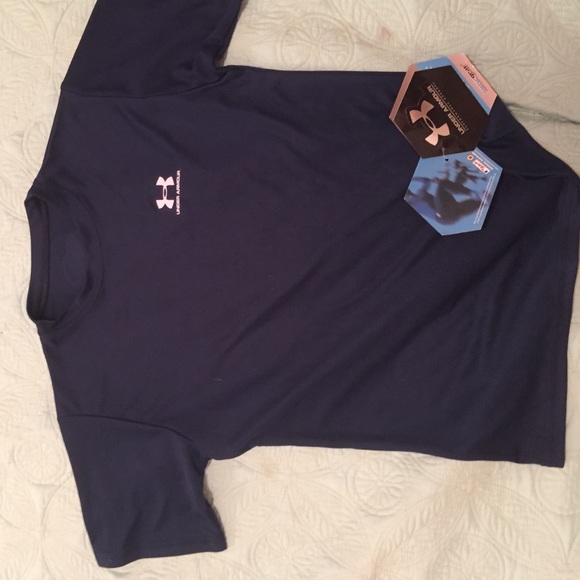 Under armour workout dri fit navy blue shirt