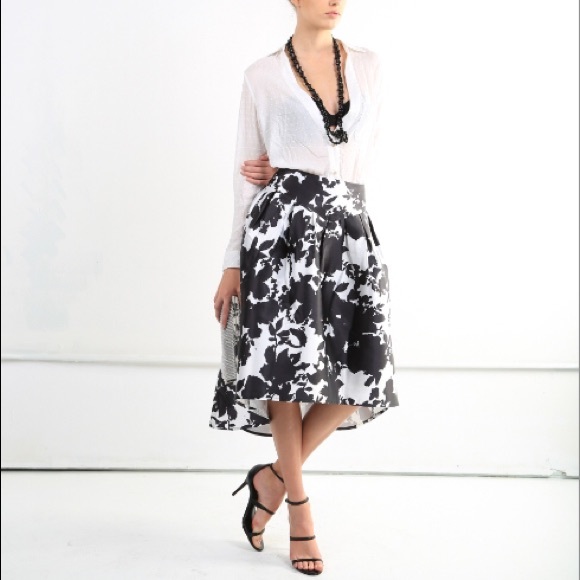 Metallic Floral Textured Brocade Skirt
