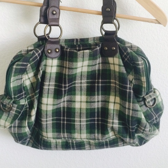 Green/Brown plaid bag