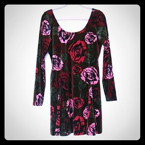 Betsey Johnson Floral Velvet Mini Dress