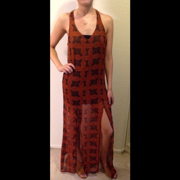 Maxi RVCA dress double leg slit size XS - Picture 1 of 4