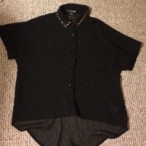 Black Sheer Button Up