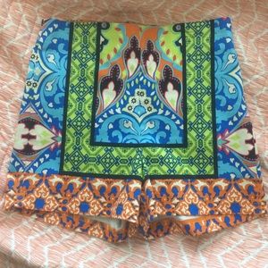 High waisted printed shorts