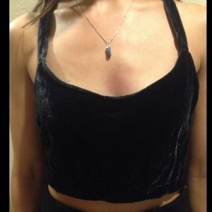 Brandy Melville Blue Velvet crop top size S