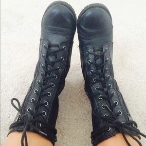 Black combat boots