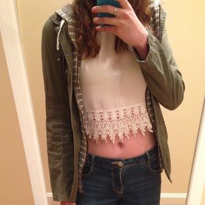 Olive green military style jacket