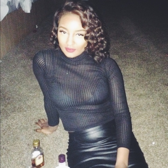 Topshop Black Crop Top