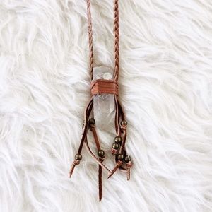 Quartz + Leather Necklace