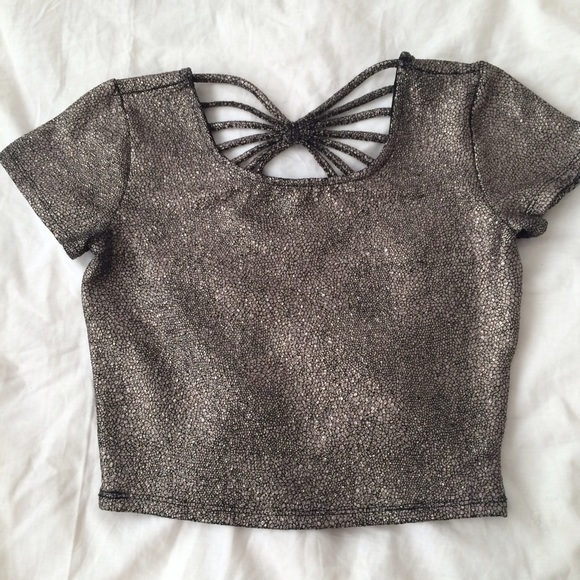 F21 gold crop top
