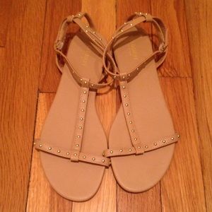 NWOT Tan gladiator studded sandals