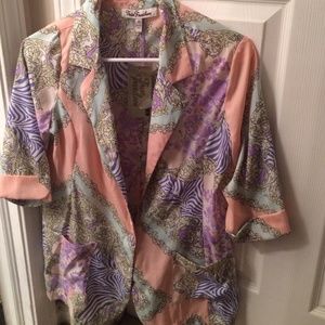 Spring pastel printed blazer 💜💛💚