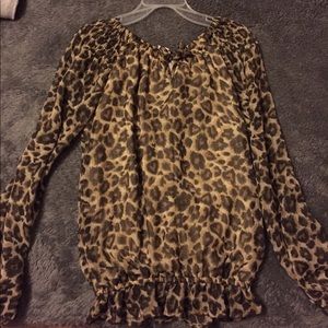 🌺 Childs size 7-8 sheer cheetah print dress top