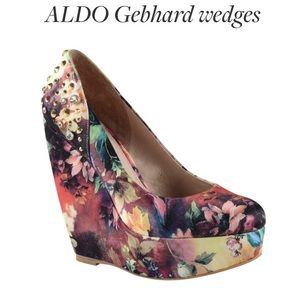 ALDO GEBHARD FLORAL STUDDED WEDGES