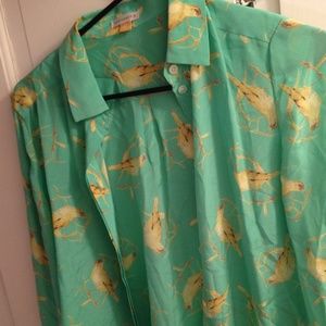 Bird Pattern Button-Down