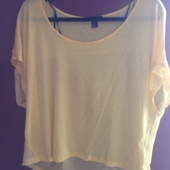 Forever 21 yellow sheer back top💕