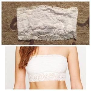 Free People White Lace Trim Bandeau