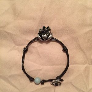 Fossil brown leather like bracelet