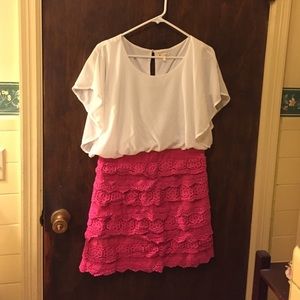 Beautiful White And Pink Dress