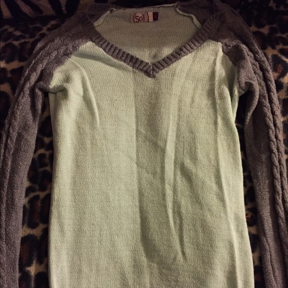🌺 Mint & Grey lightweight Sweater